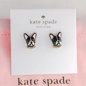 Kate Spade Ma Antoine Bull Dog Stud Earrings (with Dust Bag) Brand New